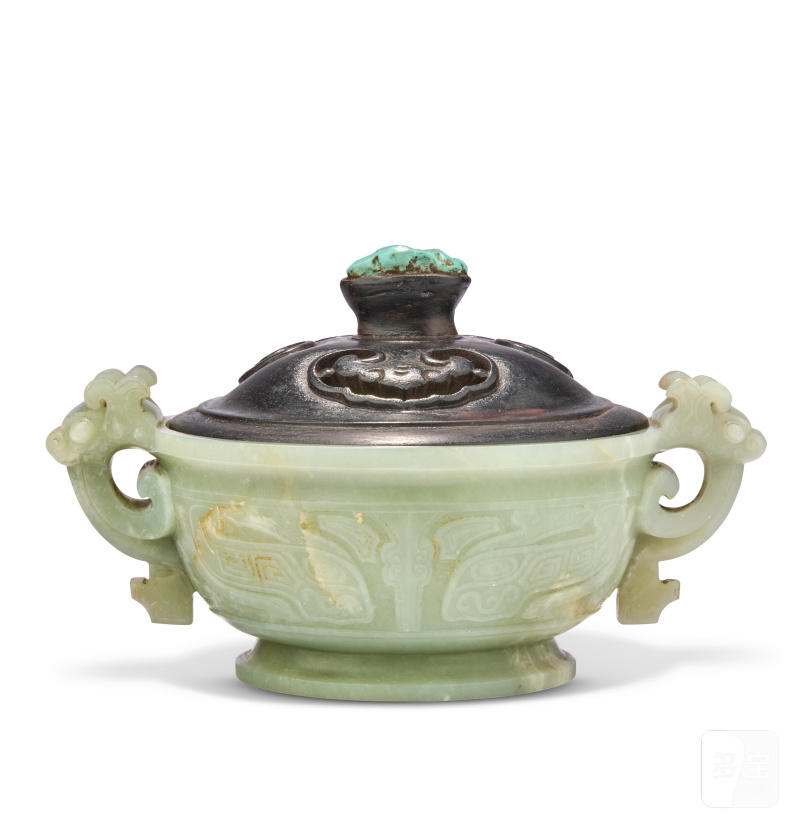 清十九世紀 青玉獸面紋香爐  CHINA, QING DYNASTY, 19TH CENTURY - 图2